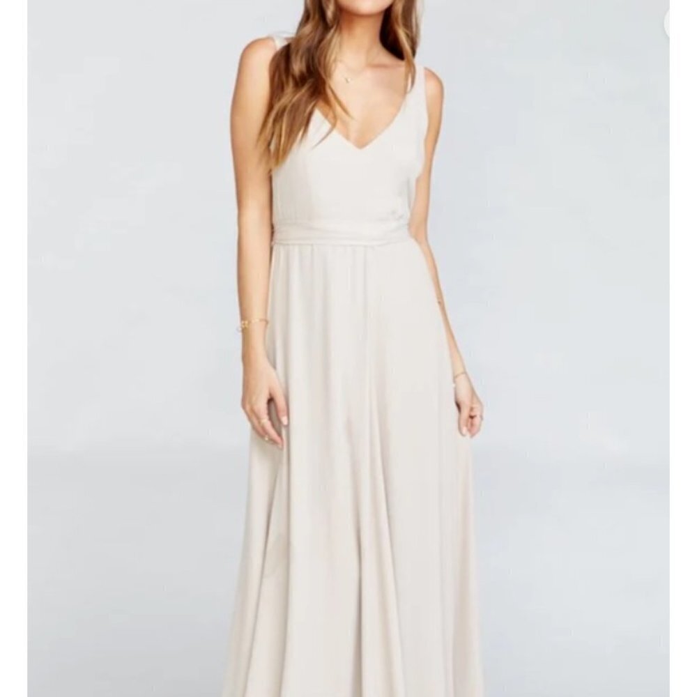 NWT Show Me Your Mumu JENN Oyster Crepe Maxi Dress Size XS